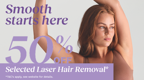 50% off Selected Laser Hair Removal*